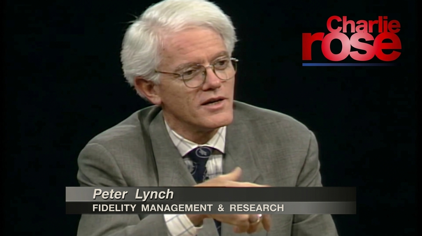 Peter Lynch being interviewed by Charlie Rose in 1997
